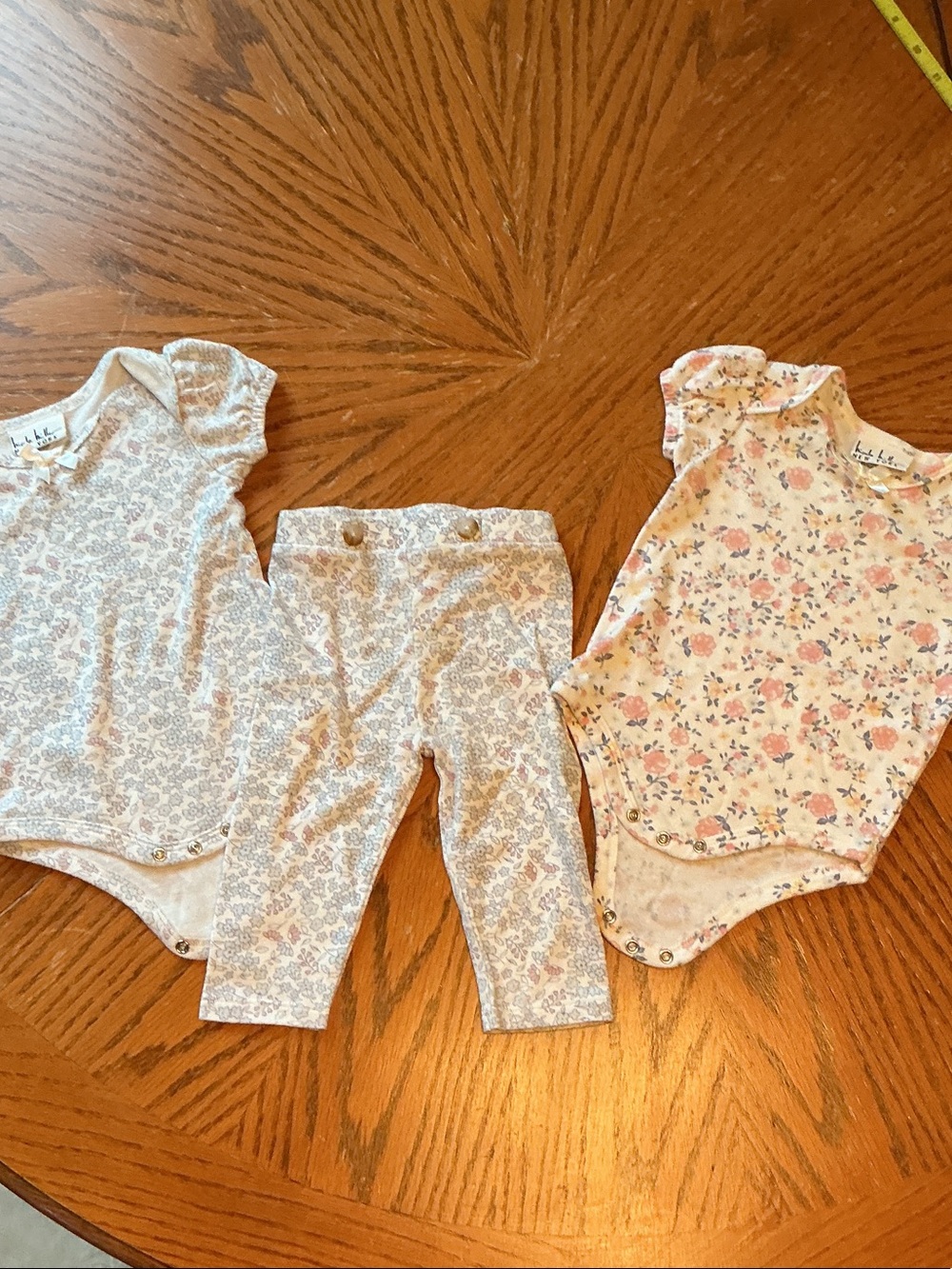 Baby Floral Onesies & Floral Leggings Set - Pink, Cream